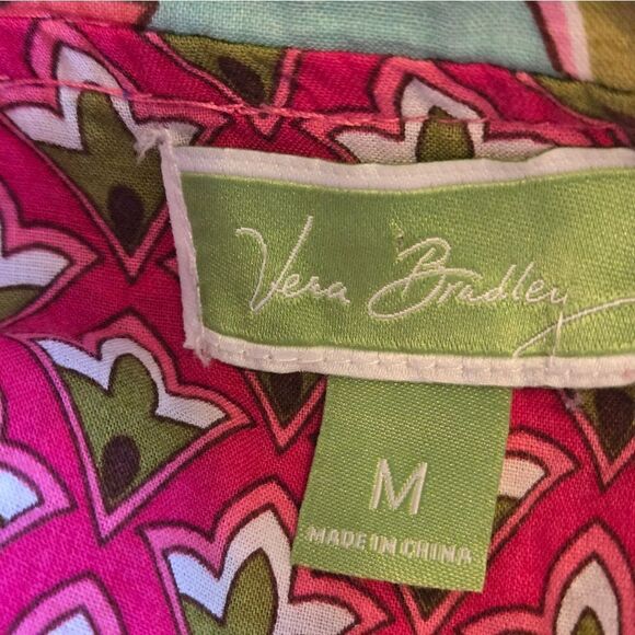Vera Bradley Pink Vibrant Paisley Women's Button Down Top - Picture 6 of 6